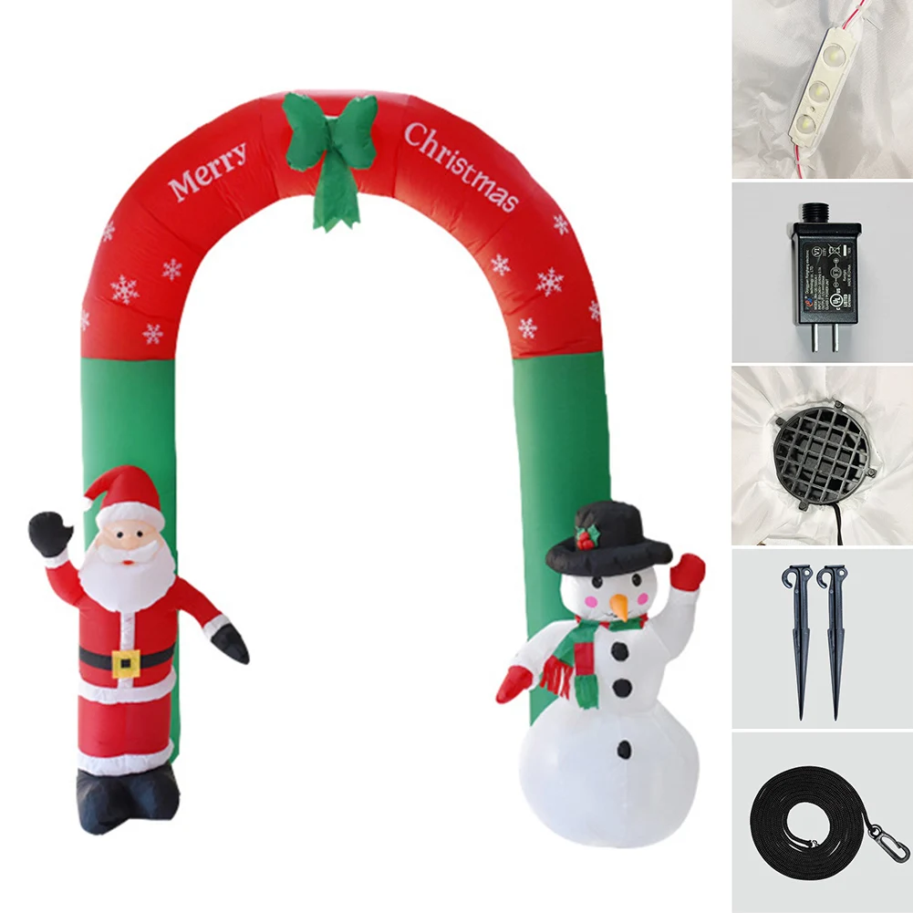 

2.4m Party Prop Christmas Archway Inflatable Decorative Garden Yard Easy Install Multipurpose Indoor Outdoor LED Light Foldable