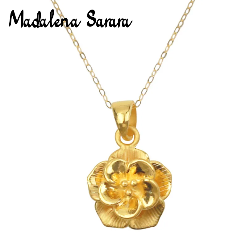 24k gold rose necklace
