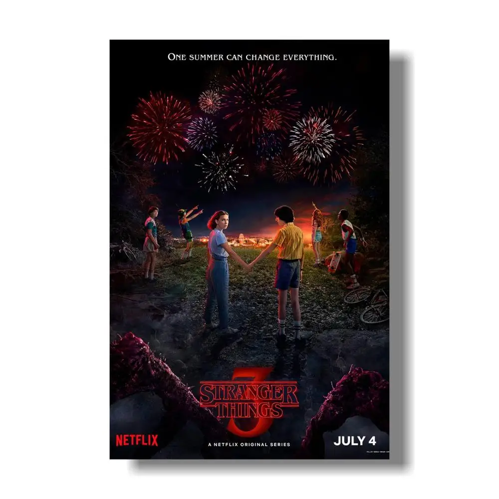ТВ серии Stranger Things Шелковый постер Сезон 3 одиннадцать постеров настенные