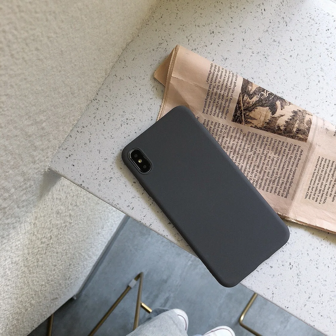 Песчаник матовый Силиконовый чехол для Samsung Galaxy S8 S9 S10 Plus Note 10 8 9 S10E A10 A20 A30 A40 A50 A70 A80 матовый чехол Funda - Цвет: Gray