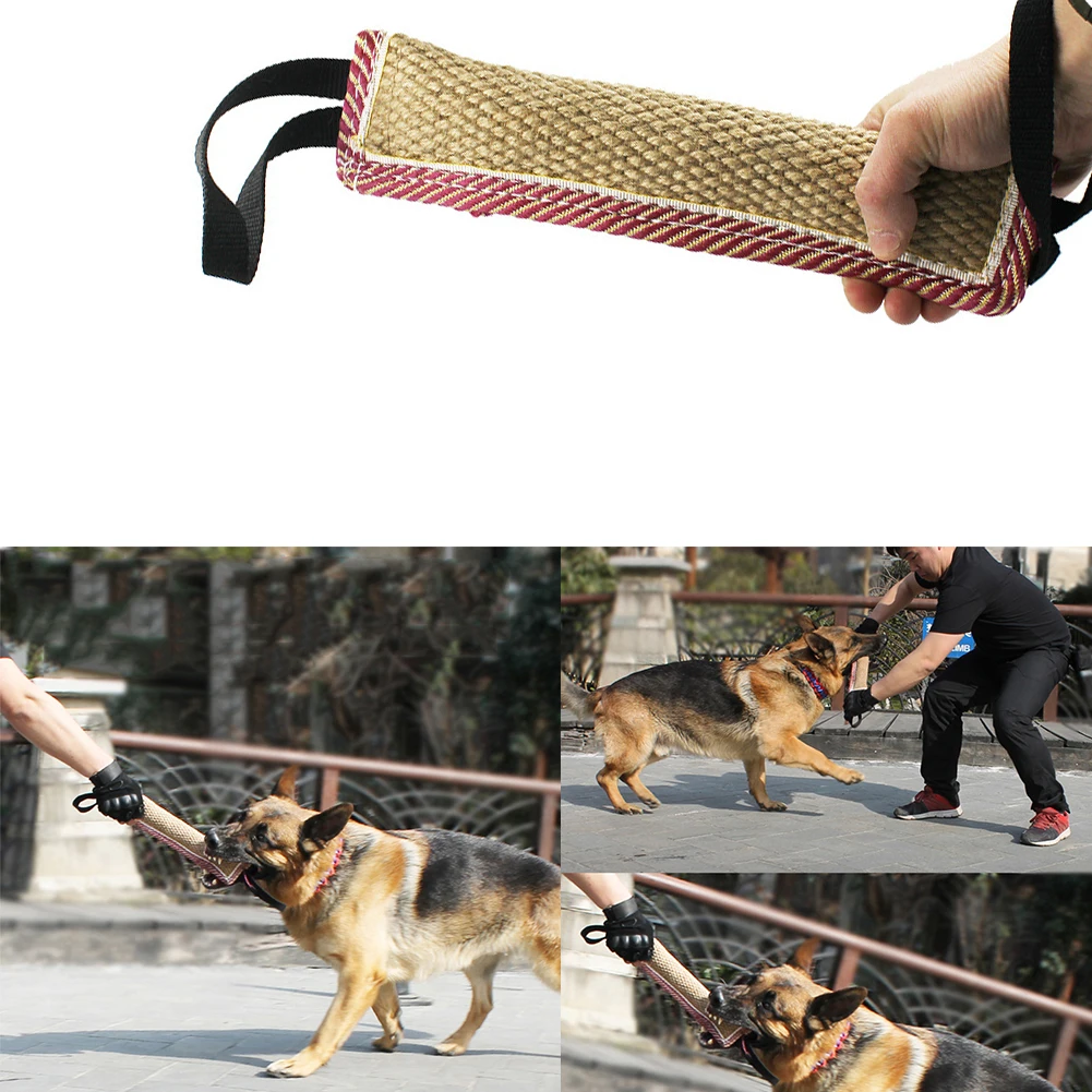 Игрушка для собак на открытом воздухе, жевательно-кусательная игрушка для собак, интерактивная обучающая переносная льняная палочка для щенков, сильная рукоятка