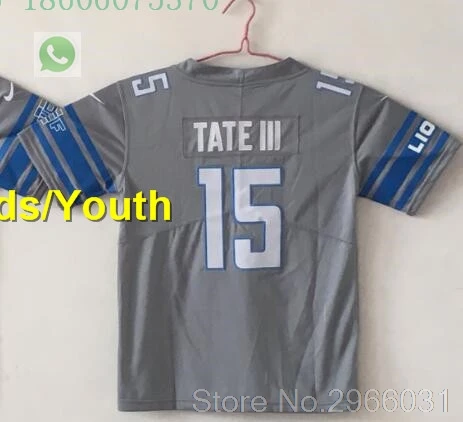 Детройт А++ качественная детская одежда 9 Matthew Stafford 15 Golden Tate 20 Barry Sanders Frank Ragnow 1 Kerryon jonson 0 jersey
