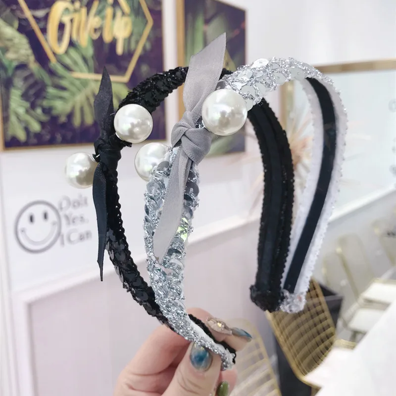 

South Korean high-grade hair decoration Korean drama butterflies fine pearls super flashing hoops Trellis Hairband hairband