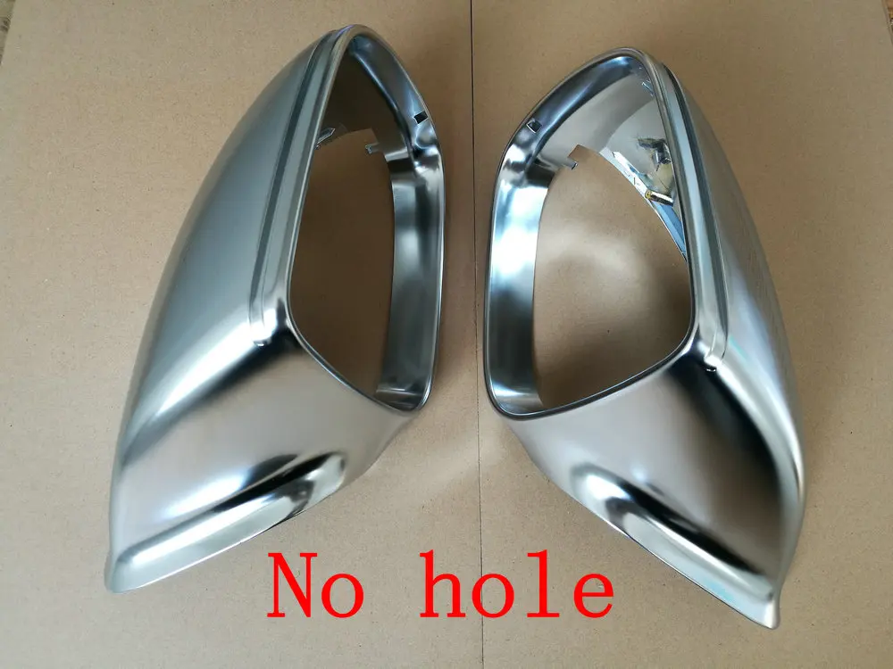 Kibowear для Audi Q5 8R Q7 4L SQ5 Chrome Боковая зеркало заднего вида колпаки 2009 2010 2011 2012 2013 серебристый матово - Цвет: No blind spot hole