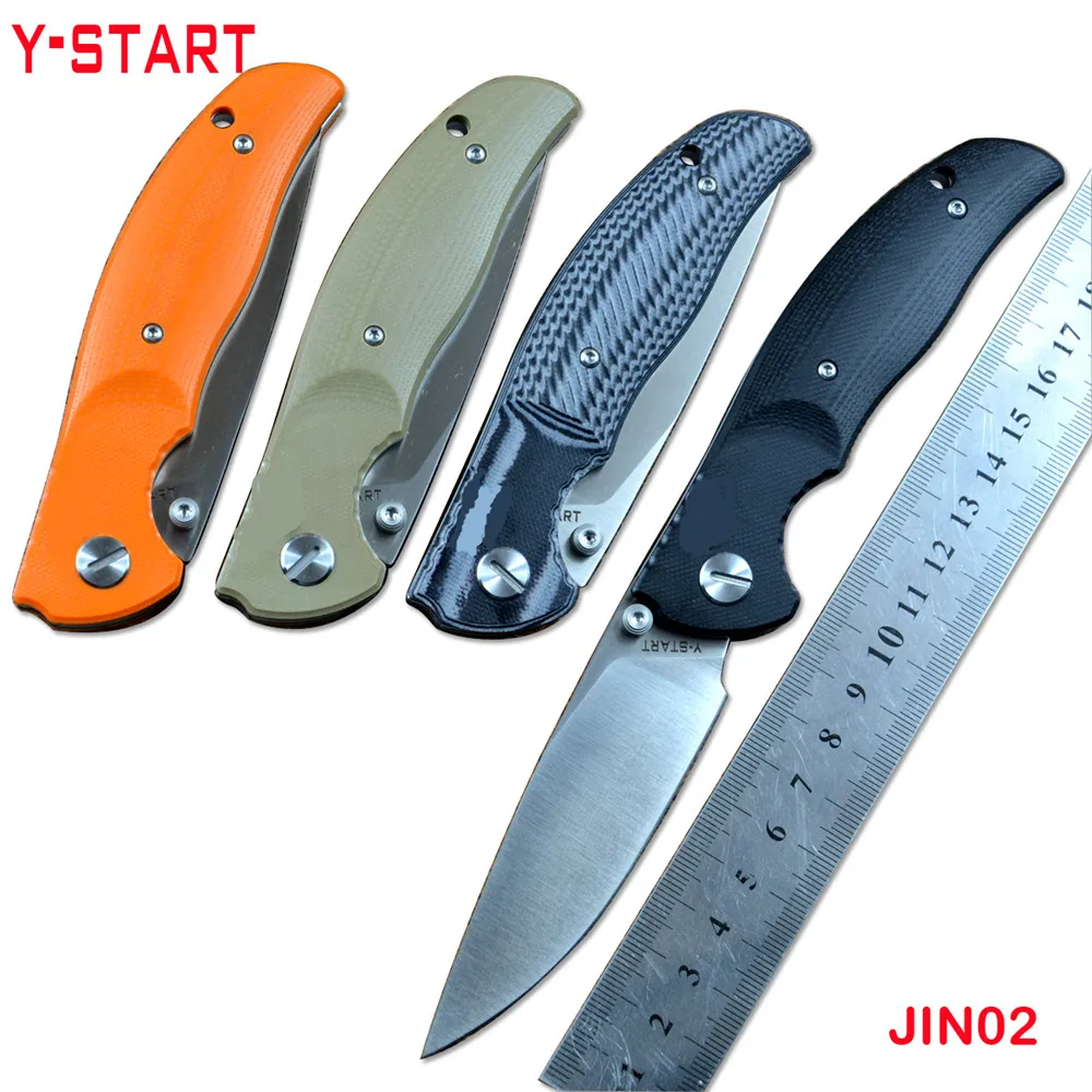 Y-START JIN02 Pocket Survival Utility Knife D2 Satin Blade G10 Handle Hunting Folding Outdoor EDC Tool | Инструменты