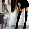 2022 Sexy de fiesta, botas de gamuza de la moda zapatos de cuero de las mujeres por encima de la rodilla botas Stretch rebaño invierno botas ► Foto 1/6