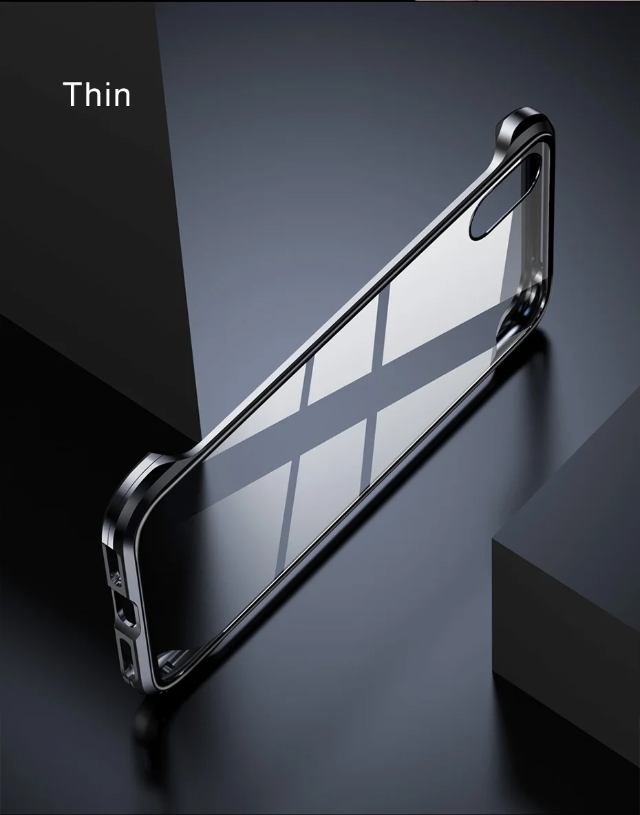 Защитный металлический чехол из закаленного стекла для телефона iPhone XS Max для iPhone X XS прозрачная Противоударная задняя крышка