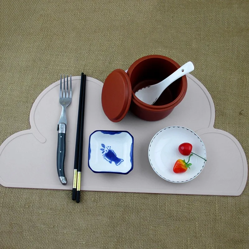 New Plus Size Placemats Waterproof Kids Placemat Silicone Cloud Shaped