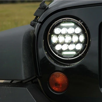 

7'' For JEEP CJ JK TJ Wrangler Harley 75W LED Headlight H4 H13 DRL Hi/Lo Beam Q