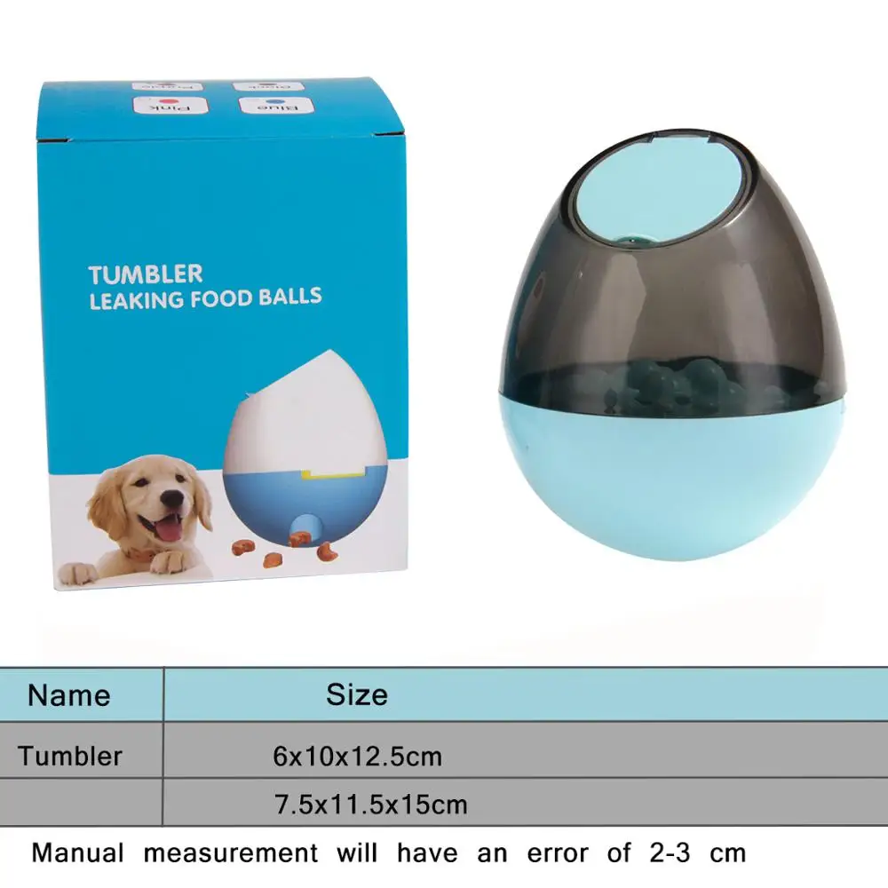 blue HEYPET интерактивная игрушка для собак, кошек, лакомство мячом, игрушка, Забавный питомец, тряска, утечка, контейнер для еды, щенок, кошка, медленная подача, игрушка для питомцев - Цвет: blue