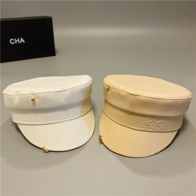 USPOP Cotton and Linen Rhinestone Letter Newsboy Caps Women Flat Militray Caps cotton newsboy cap