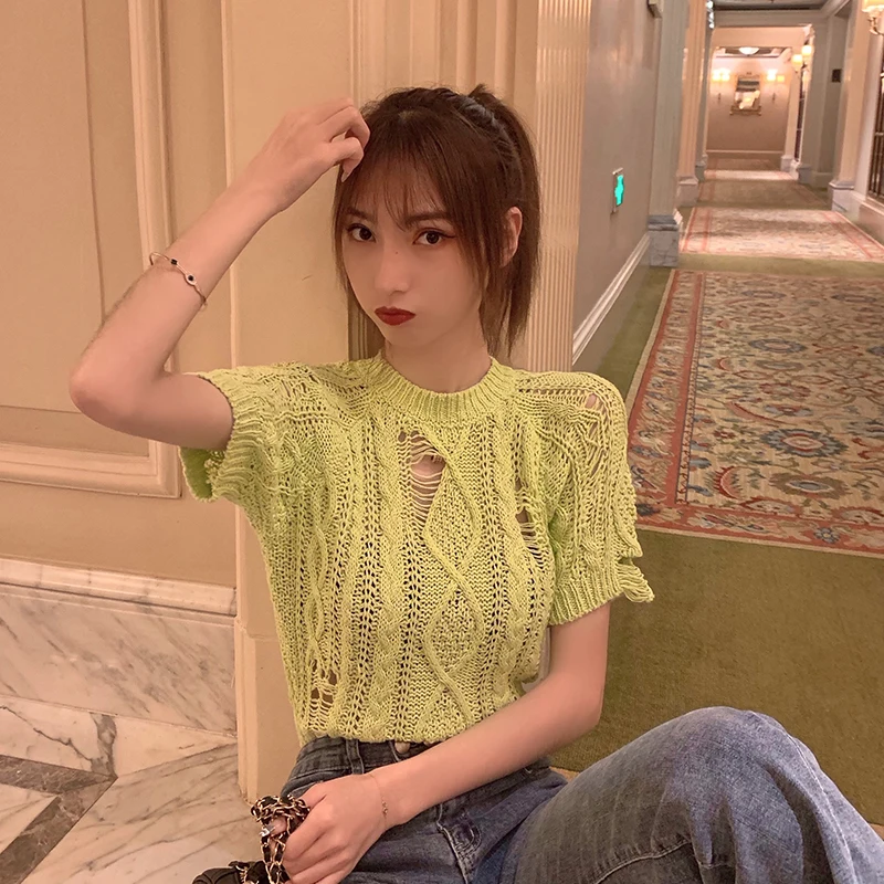 Выдалбливают трикотажные пуловеры Повседневный стиль Осень корейский свитер