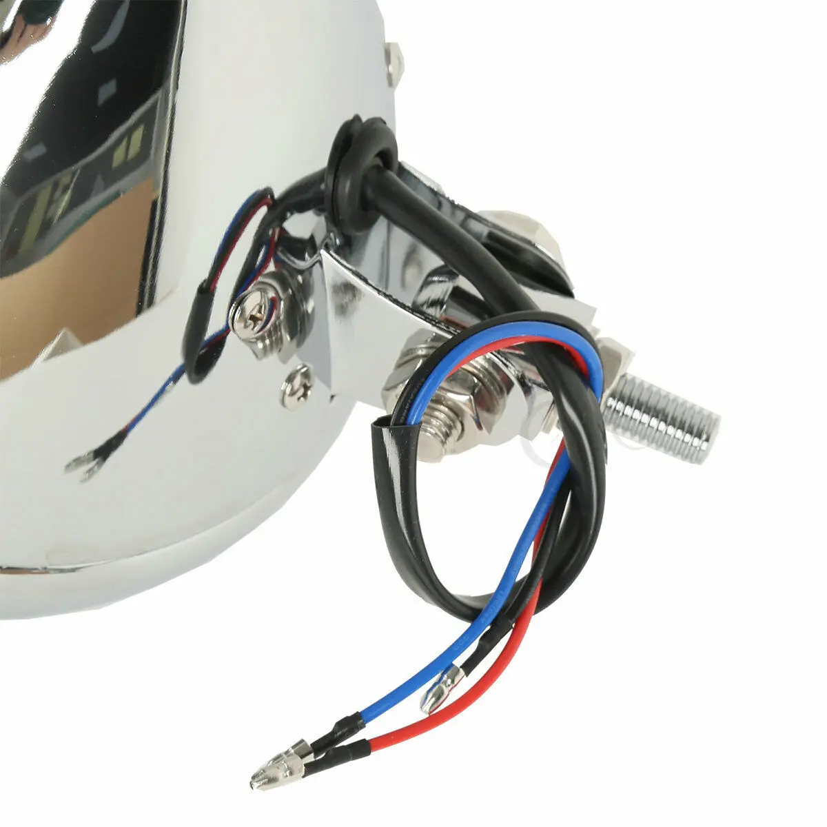 Motorcycle Black/Chrome Hi/Lo Beam Amber Headlight H4 Bulb Lamp For Harley Honda Kawasaki Suzuki Cruiser Bobber