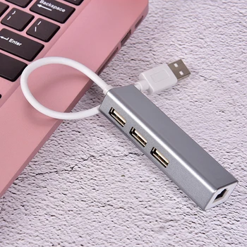 

1pc 3 Ports USB 2.0 Ethernet Lan Network Adapter Hub