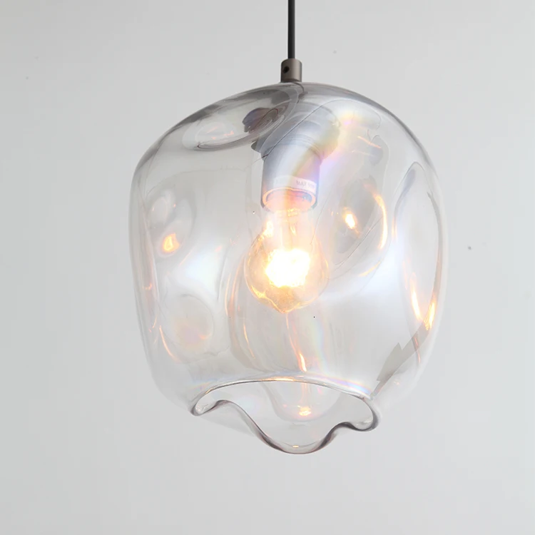 Современный декоративный подвесной светильник из прозрачного стекла для кухни в