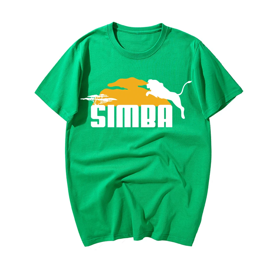 Модная мужская футболка с изображением короля льва Simba, забавная футболка с рисунком аниме, повседневные летние хлопковые футболки с коротким рукавом, Harajuku, уличная одежда - Цвет: Green 5