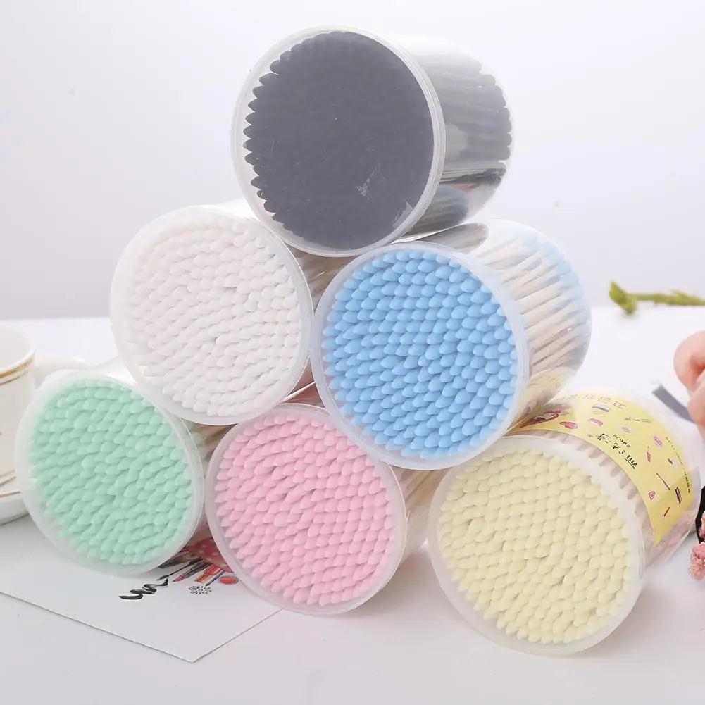 200Pcs Sharp Round Spiral Head Cotton Swabs Ear Picks Cosmetics Cleaning Sticks Double Sided Design Cosmetic Tool | Красота и