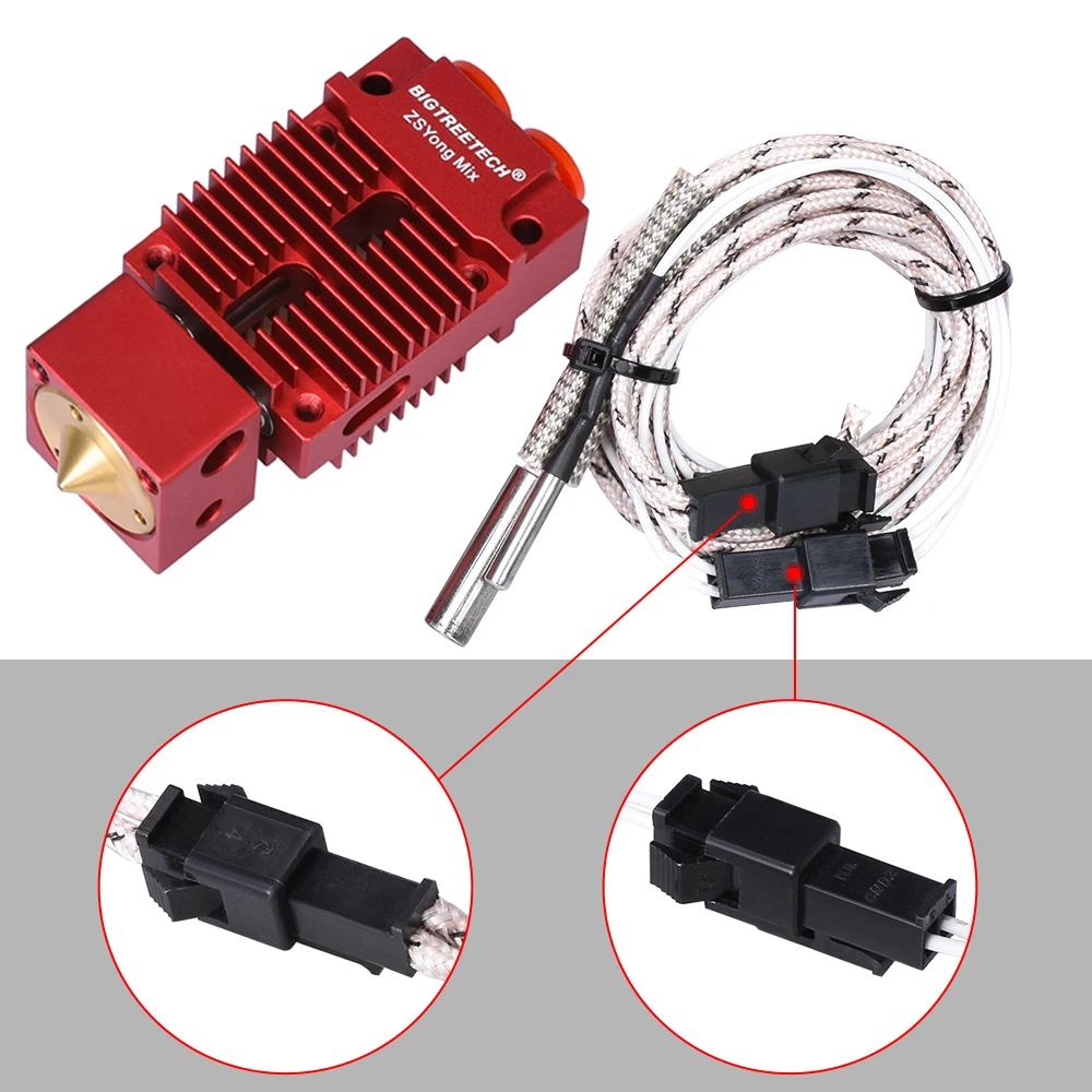 2 In 1 Out Hotend Mixed Color 3D Printer Parts J-head Bowden Extruder 12/24V 1.75MM Filament Replace Thermistor VS V6 Hotend best stepper motor for 3d printer