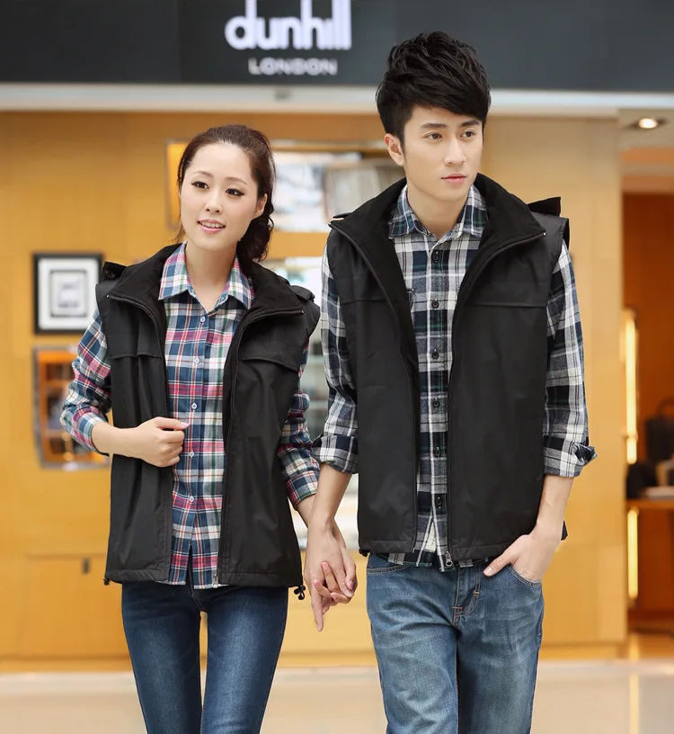 

Raincoat Jacket Waistcoat Customed Working Suit Volunteer Outdoor plus Velvet Waterproof Vest Hooded but Lettering Logo