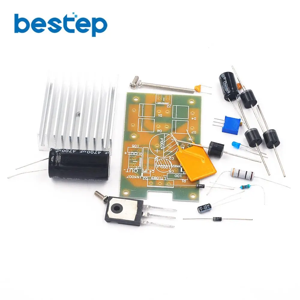 

1set LT1083 7A power adjustable board with self-recovery fuse parts with radiator diy kit