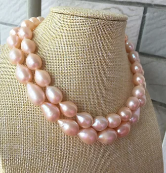 

gorgeous 11-13mm south sea pink baroque pearl necklace 36inch 50"