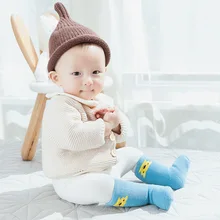 Осенне-зимние толстые детские носки Носки с рисунком для новорожденных, носки до колена из махровой ткани для малышей Нескользящие Детские махровые носки