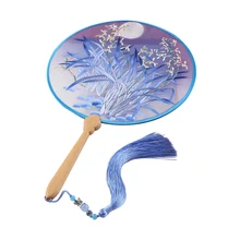 Цветок Свадебный Круглый Вентилятор Свадебный букет двойной с двусторонней вышивкой подружки невесты Свадебные аксессуары, букеты