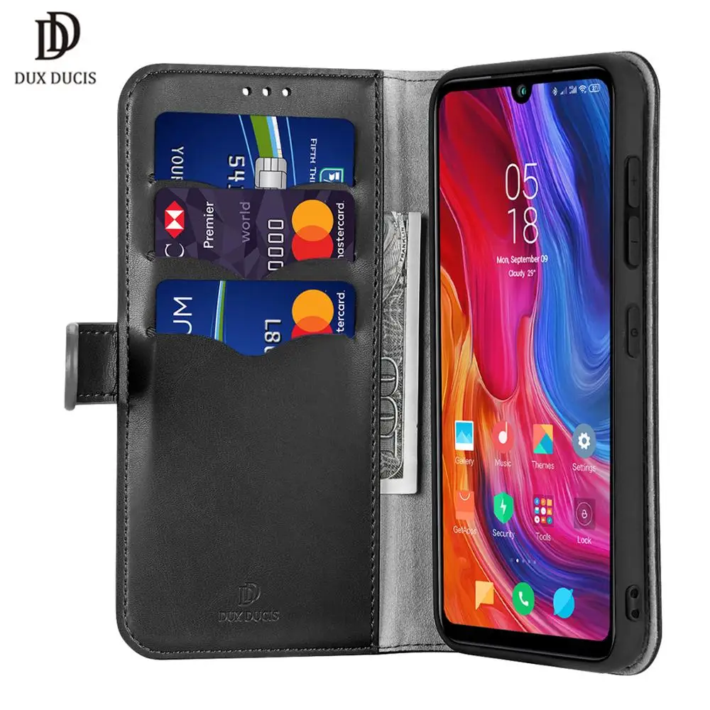 DUX DUCIS Флокированный кожаный флип-чехол для Xiaomi Redmi Note 7 кошелек магнитная карта