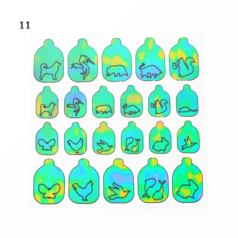 22 листа пламя Holo наклейки для ногтей винилы трафарет стикеры 3D на ногти Nail Art Наклейки маникюрные украшения