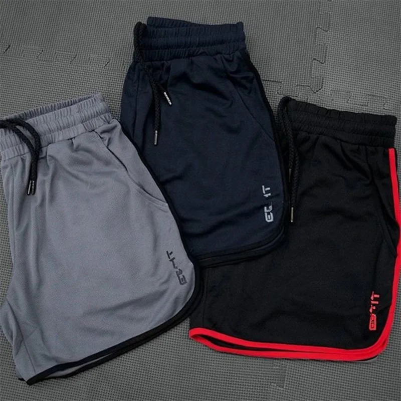 Mens Gym Training Shorts Men Sports Casual Clothing Fitness Workout Running Grid quick-drying compression Shorts Athletics
