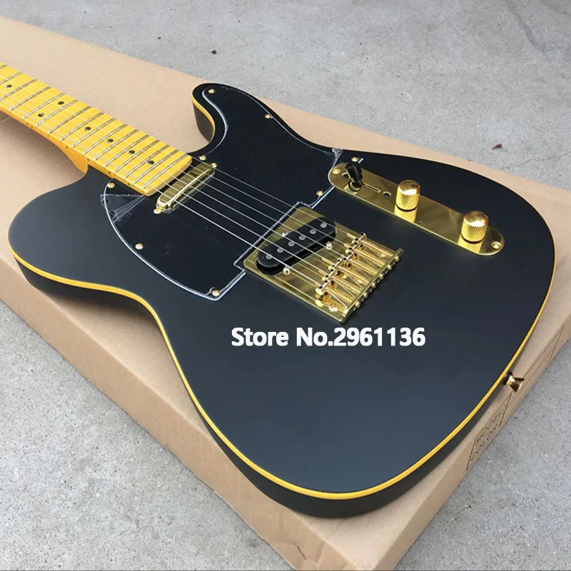 High Quality Electric Guitar,tl Style,basswood Body With Maple Neck,black Matte Paint,custom