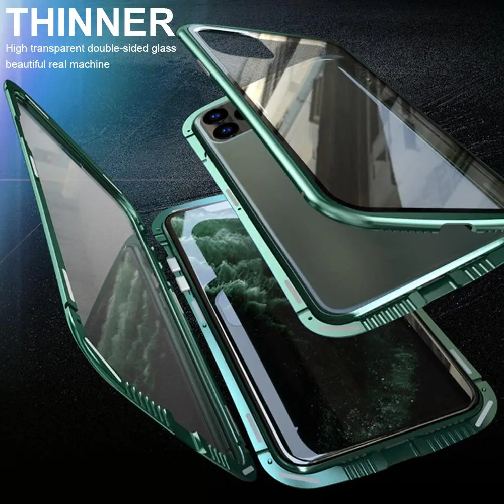 Чехол для телефона для iPhone 11 Pro Max, защитный чехол, закаленное стекло, чехол для iPhone 11 11Pro, Магнитный чехол, аксессуары