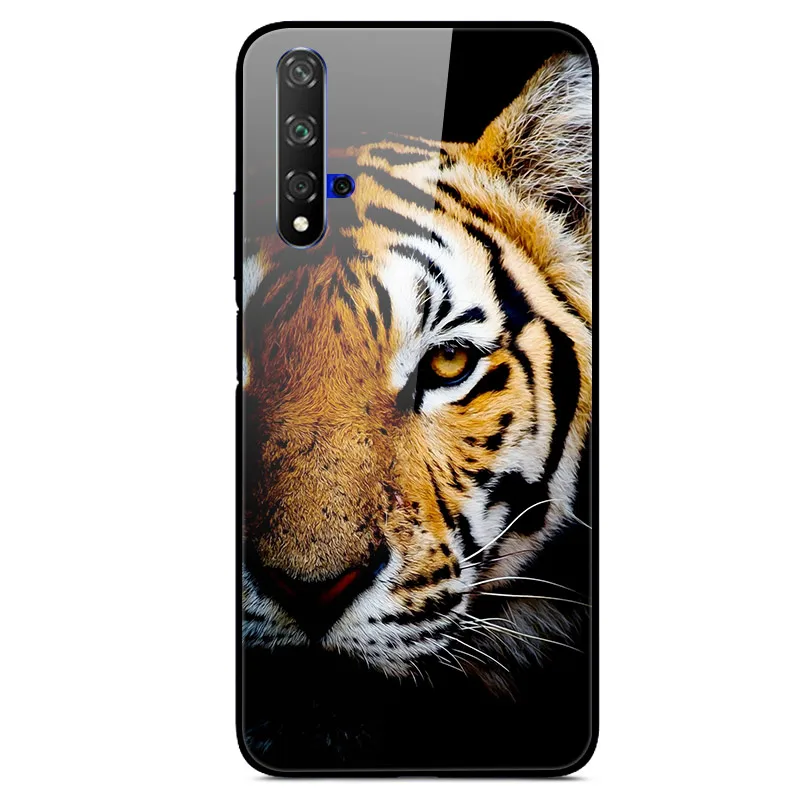 3D Cat Print Tempered Glass Phone Case Cover