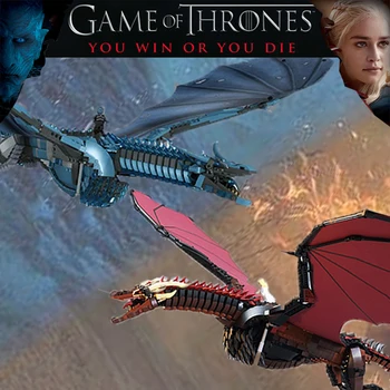 

In stock 2020 Newest Game of the Thrones Dragon Viserion Building Blocks bricks logs Black Death Balerion Action Figures Toys