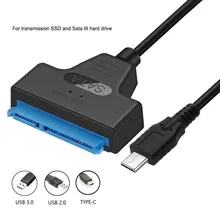 USB SATA Cable Sata To USB 2.0/Type C Adapter UP To 5 Gbps Support 2.5Inch External SSD HDD Hard Drive 22 Pin Sata III