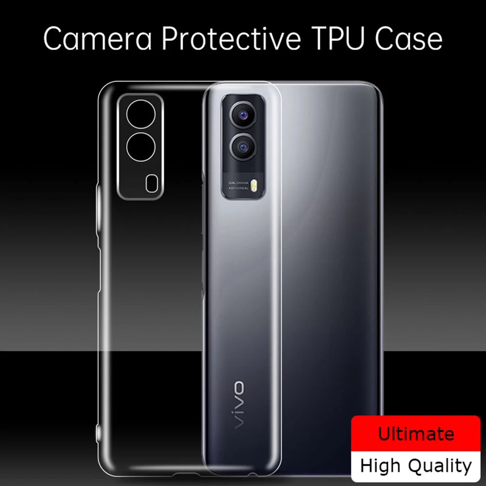 

Original Soft Clear Phone Case for VIVO Y53S 5G 2021 Camera Protective Transparent Funda Back Cover Girls Fashion Carcasa Coque
