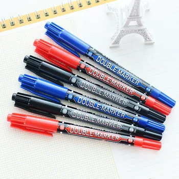 

Brand Stationery Mg2130 Small Double Headed Marking Pen Painted Line Drawing Pen guang pan bi CD Oily Office Supplies
