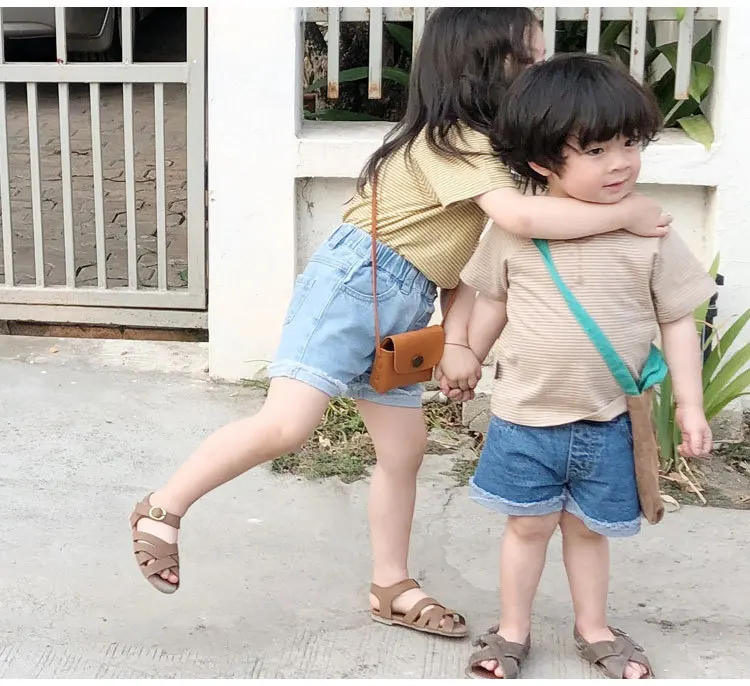 Treebibi Summer New Style CHILDREN'S Trousers Casual Two-color Frayed Edge Denim Shorts Crawler