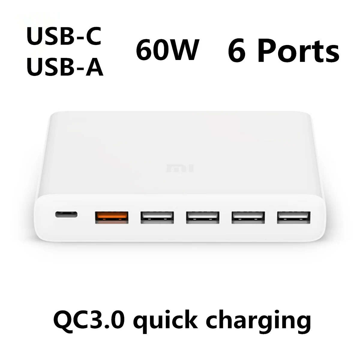 Оригинальное быстрое зарядное устройство XIAOMI Q-C3.0 смартфона 110-240 в 60 Вт 5 портов USB 1 type-C Q-C USB-C выхода 3,0 для iphone PAD