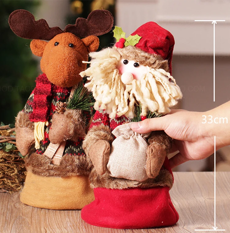 Новогодний adornos de navidad Рождественский Санта-Клаус снеговик лося куклы стоящая Статуэтка Navidad рождественские украшения для дома
