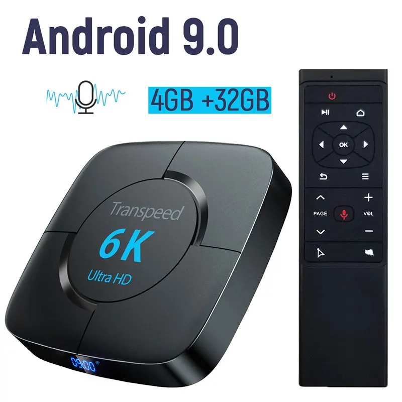 4G 32G VOICE Remote Transpeed 6k tv Box Android 9,0 4 Гб ram 32 Гб Google голосовой помощник ТВ коробка быстрая Wifi Youtube 6K 3D верхняя коробка медиаплеер - Цвет: 4G 32G VOICE Remote