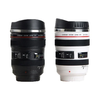 EF24-105mm de cámara de acero inoxidable para café, taza de lentes, blanca y negra taza de café, regalo creativo, tazas de café
