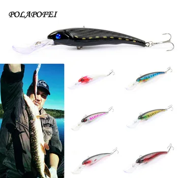 

7pcs Big Fishing Lure Sea Pike Wobbler Black Minnow 16cm 28g Artificial Bait Fishing Fish Accessories Tackle Tools Kosadaka E236