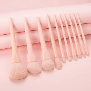 

10pcs Makeup Brushes Set Professional Foundation Powder Blush Eyeshadow Eyebrow Blending Brush Kit Make Up Brushes Tool