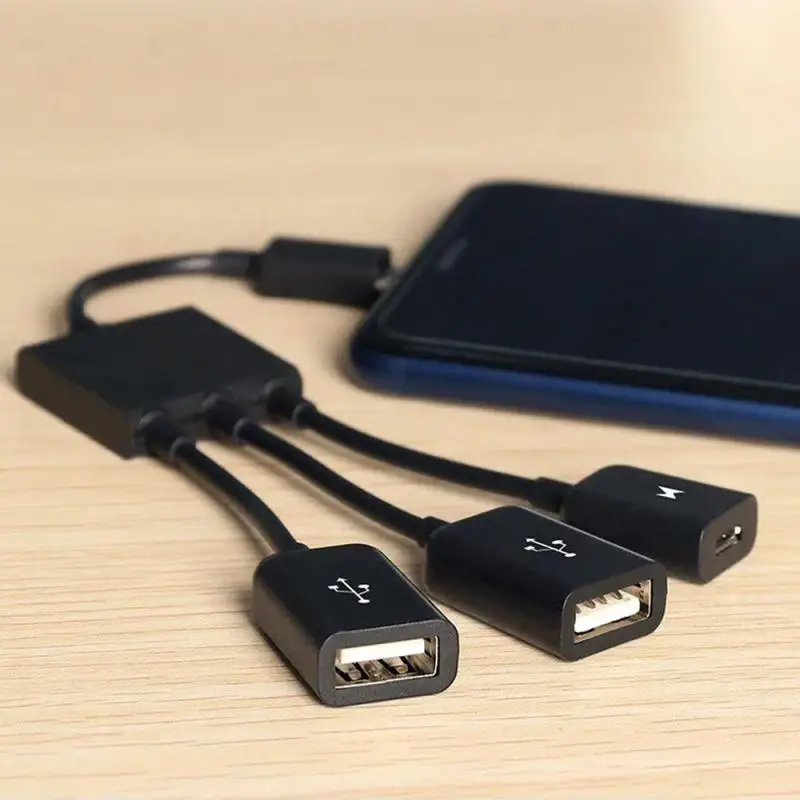 3 в 1 кабель адаптер типа Папа мама два хоста Micro USB 2 0 OTG usb разветвитель для