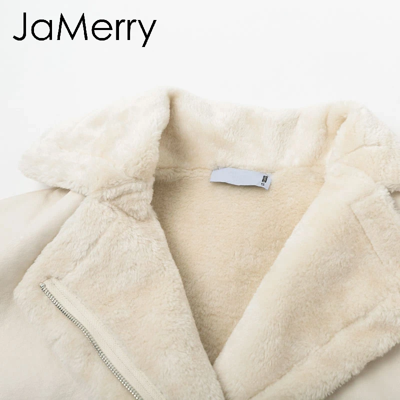 JaMerry/винтажное лоскутное пальто из искусственной кожи для женщин, плюшевое пальто из искусственного меха на молнии, мягкие зимние теплые пальто, верхняя одежда с карманами, короткие куртки