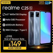realme C25S 4GB 128GB Helio G85 Octa Core Russian Version 6000mAh 6.5'' Large Screen Support NFC
