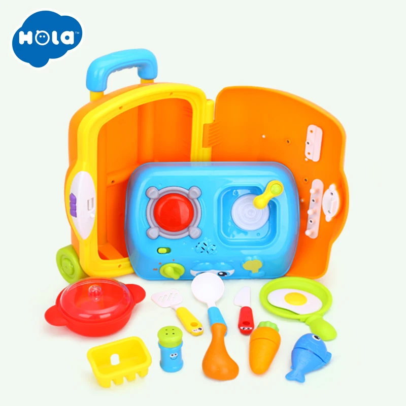 HOLA 3108 Kid Kitchen Toy Simulation Kitchen Toy Pretend Play Kitchen Cooking Table Set