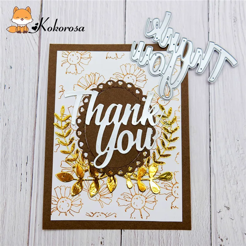 

Kokorosa Letter Alphabet Words Cutting Dies Metal Dies THANK YOU Die Scrapbooking Album Card Making Embossing Stencil Diecuts