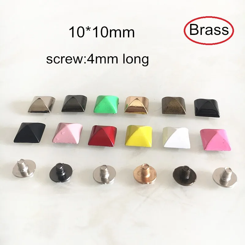 Заклепки пирамидальные с винтовой задней частью 10 х10 мм красные зеленые|Заклепки